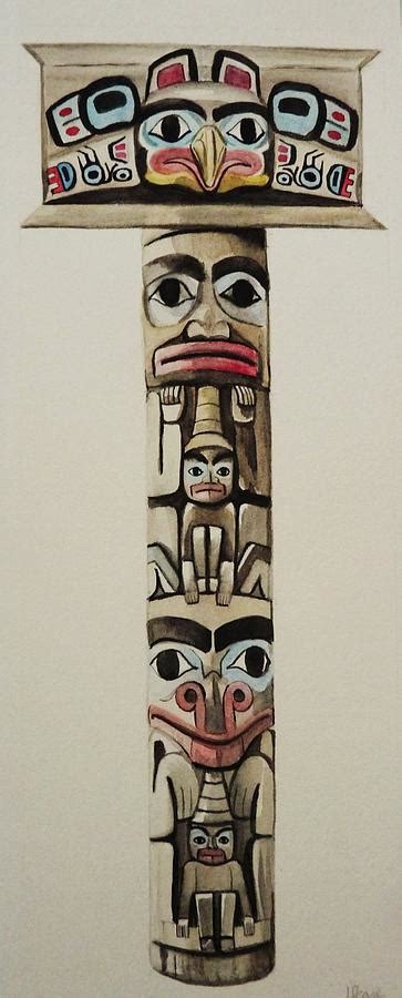 Totem Pole Painting By Lucy Deane Fine Art America