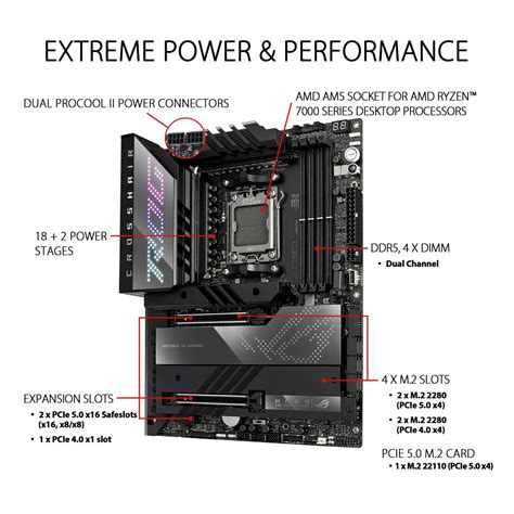 ASUS ROG Crosshair X670E Hero AMD X670 (Ryzen AM5) ATX motherboard, PCIe® 5.0, DDR5 support, WiFi 6E