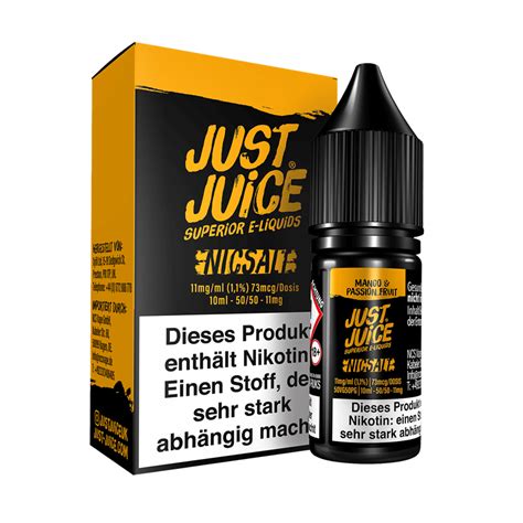 Just Juice Mango And Passion Fruit 10 Ml Nikotinsalz Liquid