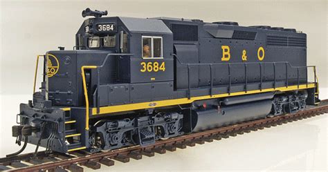 Atlas Emd Gp40 Low Nose Standard Dc Baltimore And Ohio 3684 Blue