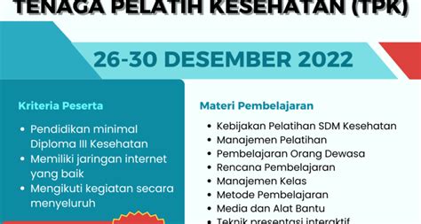 Pelatihan Tenaga Pelatih Kesehatan Tpk Angkatan Ppkmi