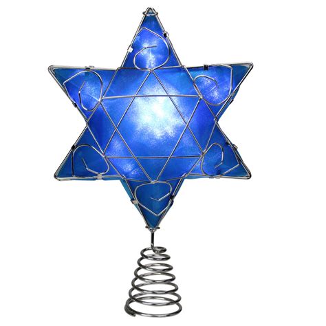 8" Lighted Hanukkah Star Tree Topper - Clear Lights | Christmas Central