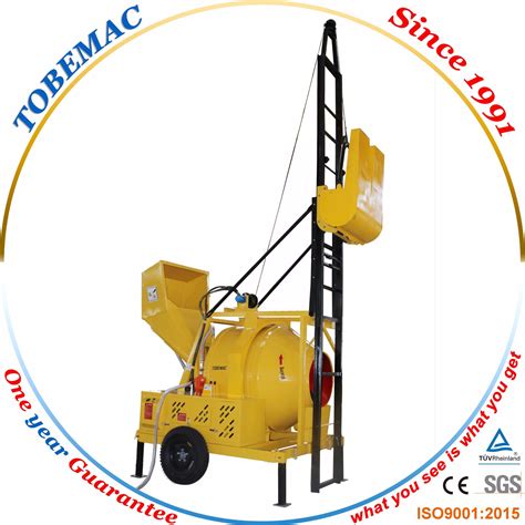 Tobemac Jzc350 DHL Conical Drum Reversing Concrete Mixer With Lifting