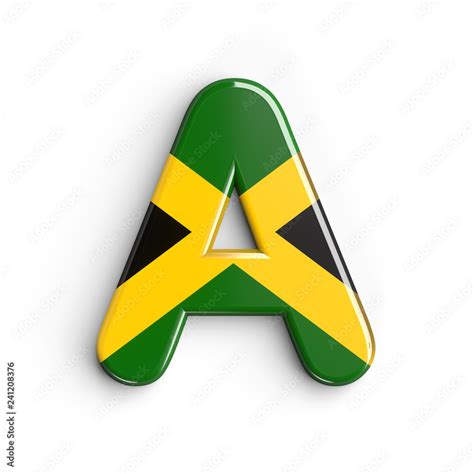 Jamaica Letter A Capital 3d Jamaican Flag Font Jamaica Kingston Or