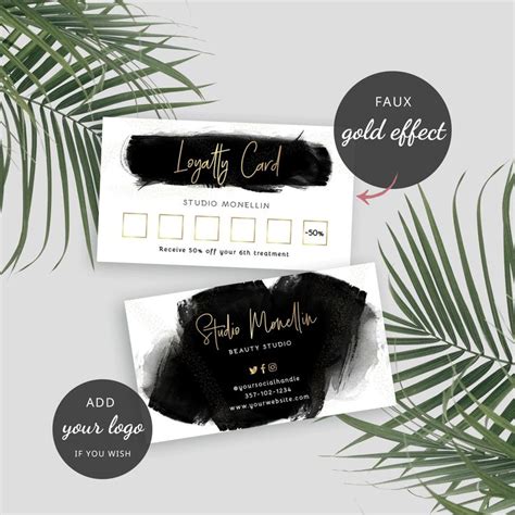 Editable Loyalty Card Design Printable Loyalty Card Template Beauty