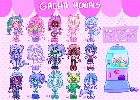 Cute Gacha Adopts Open Set Price By Petitegabou On Deviantart