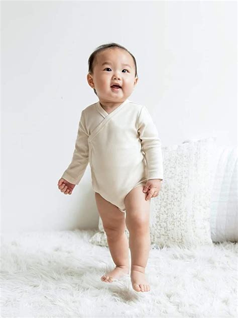 Colored Organics Baby Organic Cotton Kimono Bodysuit Long Sleeve