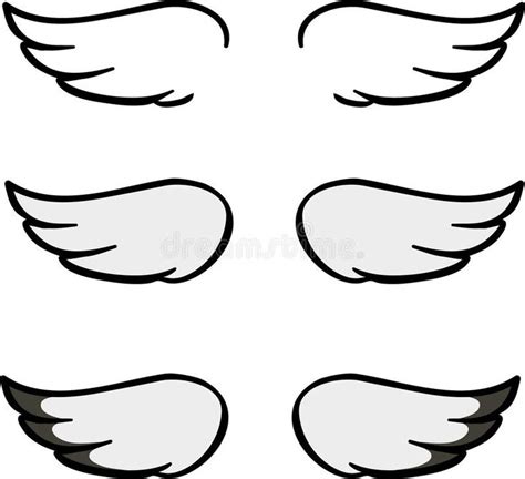 The Wings Of Different Shapes And Sizes On A White Background Royalty