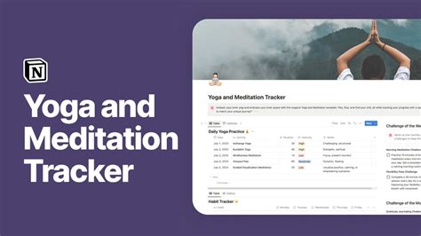 Yoga And Meditation Tracker Notion Template