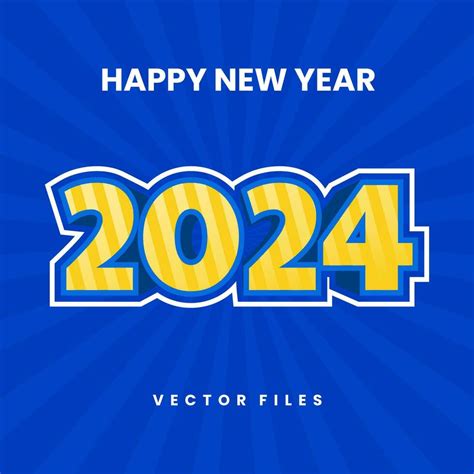 Blue Yellow 2024 New Year Vector 27163926 Vector Art at Vecteezy