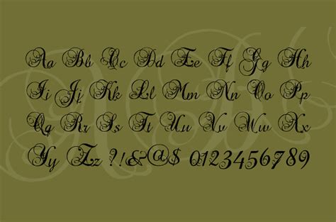 Beautiful Cursive Tattoo Fonts Billress