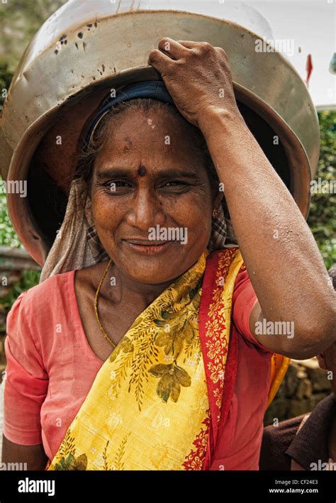 Portrait Of A Tamil Tea Picker At The Dambatenne Plantation Near