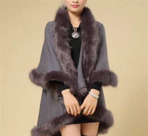 Beautiful Ladies Faux Fur Ponchos Availible Now Long Wool Coat Long