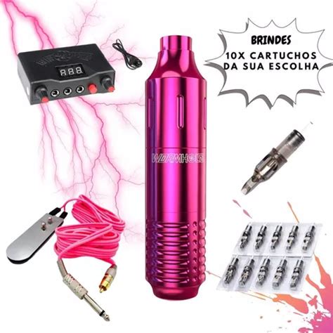 Kit M Quina Pen Tattoo Rosa Fonte Boutique Mercadolivre