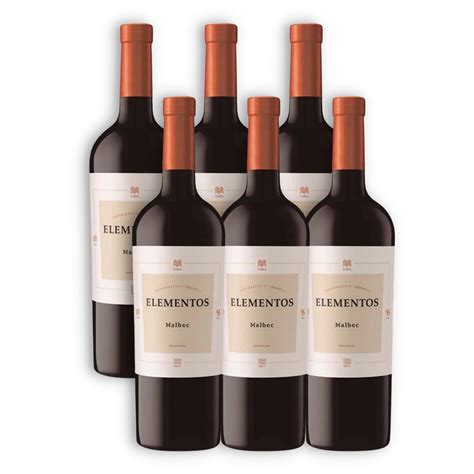 ELEMENTOS MALBEC CAJA X6U 750ML Borrachines