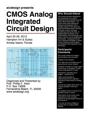 Fillable Online Aicdesign Cmos Analog Integrated Circuit Design