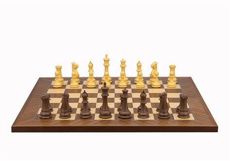 Dal Rossi Italy Chess Set Mahogany Maple Flat Board 50cm With Queens