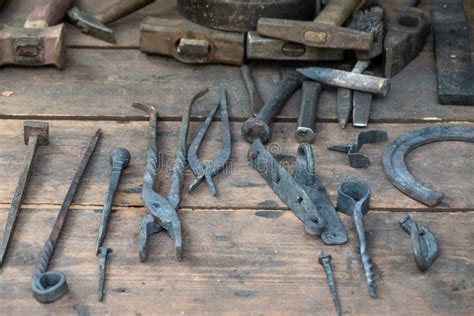 Set of Ancient Tools for Metal Forging. Stock Photo - Image of human ...