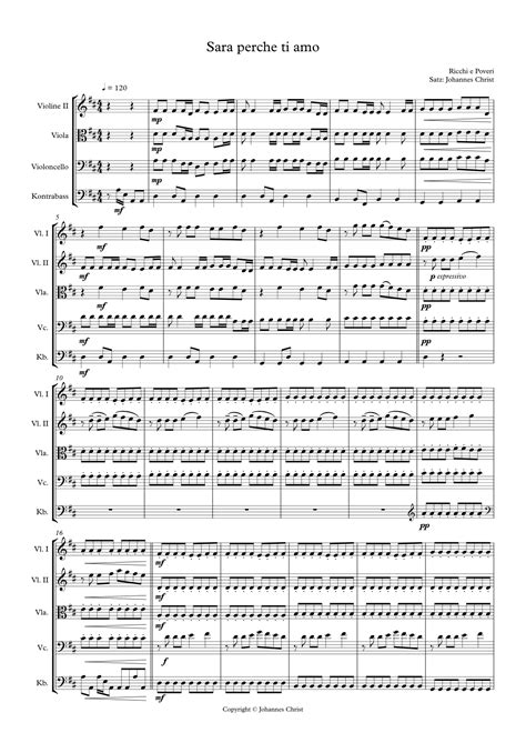 Sara Perche Ti Amo Arr Johannes Christ By Banjee Sheet Music For