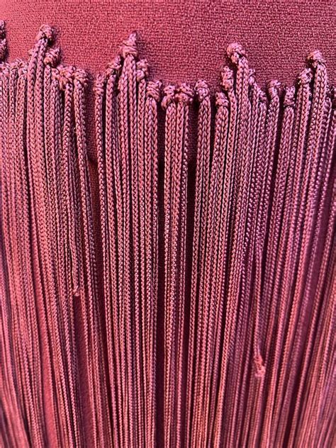 1930s Vintage Fringe Dress In Romantic Wine Colour Gem