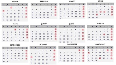 Calendario Laboral En Espa A Para Festivos Y Todos Los Puentes