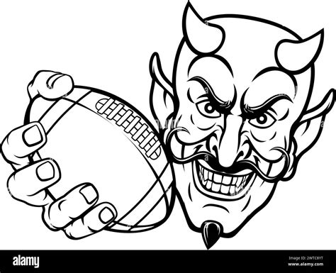 Devil American Football Sports Mascot Cartoon Stock Vector Image And Art