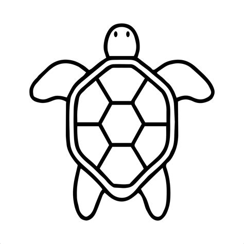 Minimal Simple Turtle Outline Vector Art Of Tortoise Vector