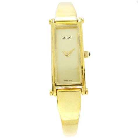Gucci 1500 Ladies Quartz Wristwatch Watch Gold Plated Gem