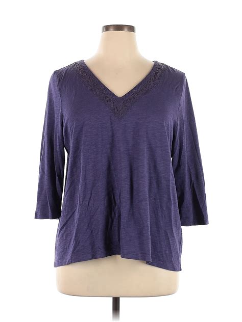 J Jill Purple Long Sleeve Top Size XL 67 Off ThredUp