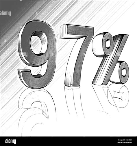 97 97 Percent As A 3d Illustration 3d Rendering Stock Photo Alamy