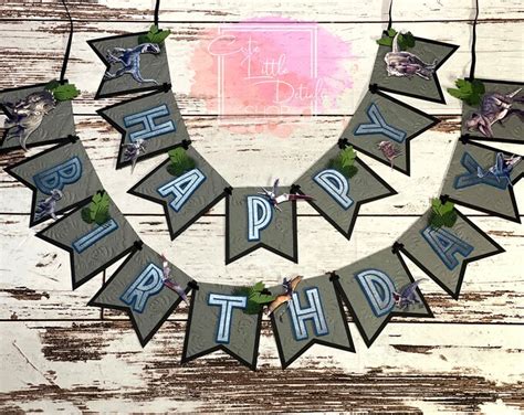 Jurassic World Birthday Banner Jurassic Park Custom Personalized Banner Jurassic World Party