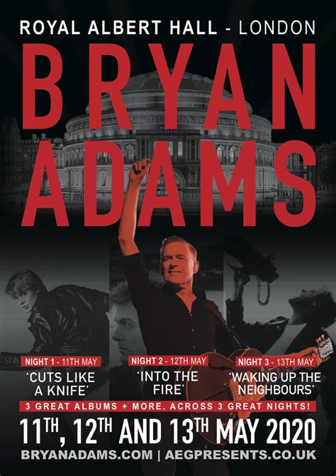 Bryan Adams will play three classic albums in full over three nights at ...