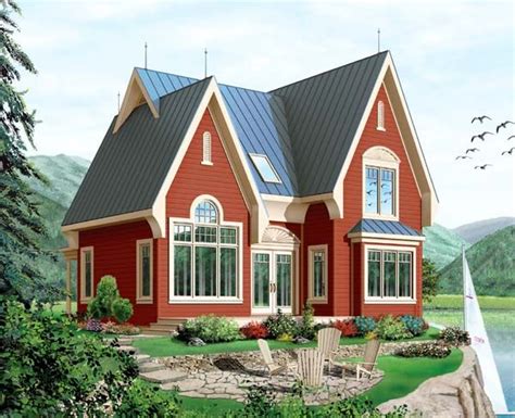 Plan 64964 Narrow Lot Style With 3 Bed 2 Bath European House Plans