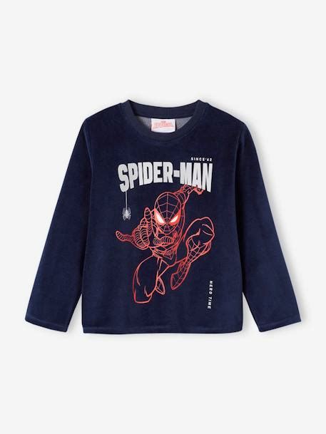 Pyjama Garçon Marvel® Spider Man En Velours Marine Spiderman