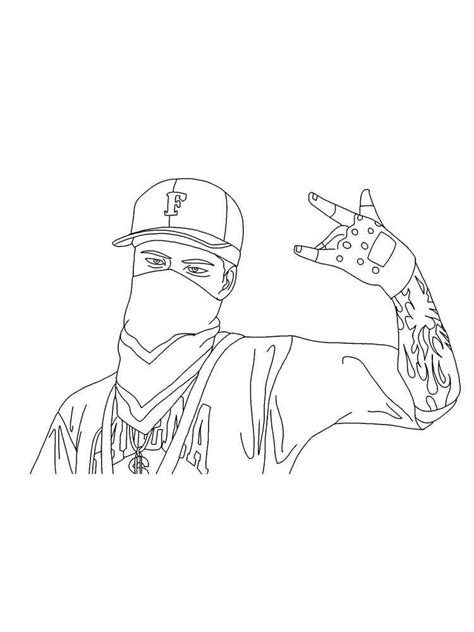 Hip Hop Free Fire Coloring Page