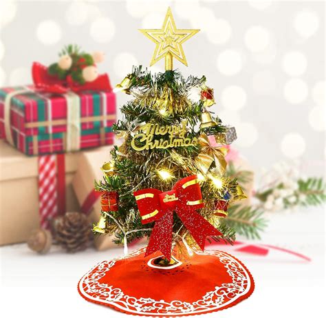 LIHAO Albero Di Natale Piccolo 45cm Mini Albero Di Natale Con Luci