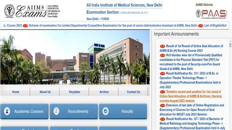 Aiims B Sc Nursing Round 1 Seat Allocation Result Out Download Pdf