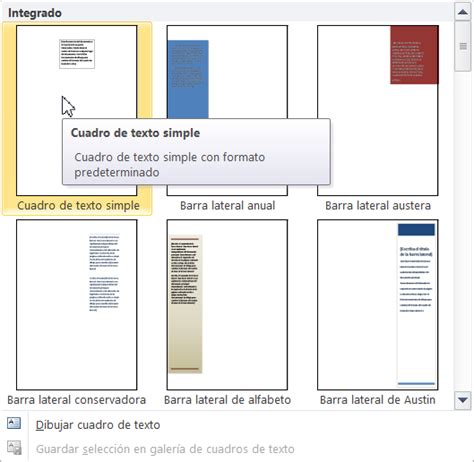 Cuadro De Texto Ejemplos De Uso En Word