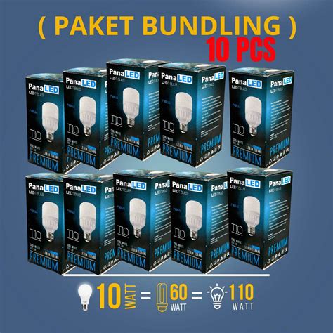 Paket 10 Pcs FREE 1 PCS PANALED BY LUBY 20 WATT Lampu LED E27 Bohlam