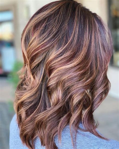 Maroon Hair Color With Blonde Highlights