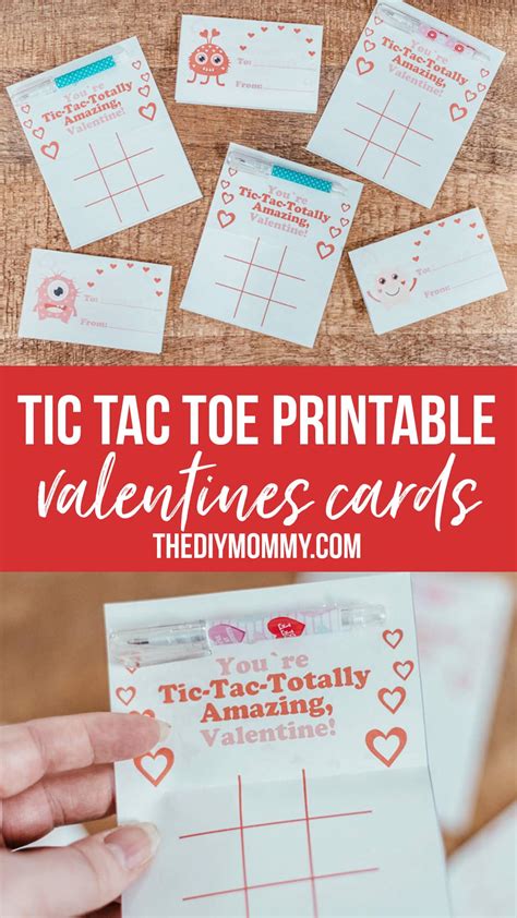 Free Printable Tic Tac Toe Valentine S Day Cards With Pen The Diy Mommy