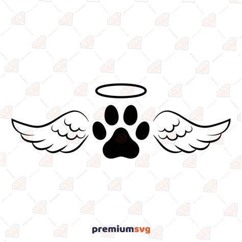 Angel Dog SVG, Paw with Wings Design | PremiumSVG