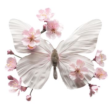 Beautiful Butterfly With Pink Blossoms Butterfly Pink Blossoms