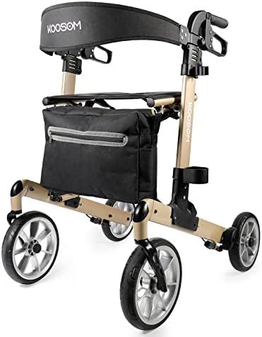 KOOSOM Rollators With Seats And 10 Large Wheels For Tall People