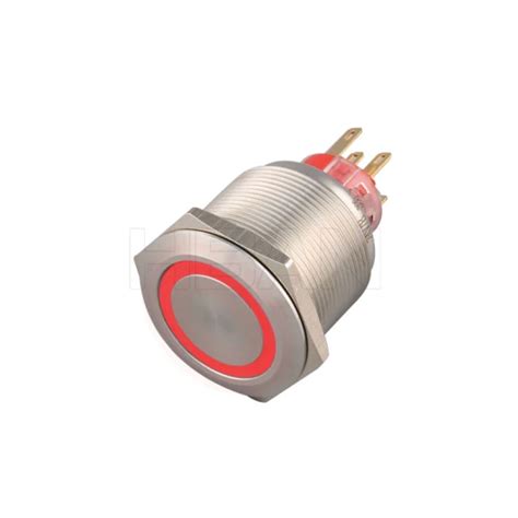 Red Led Illuminated Mm Metal Stainless Steel Pin Terminal Volt