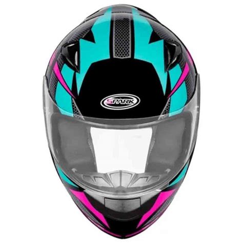 Capacete Ebf Spark Flash Preto Azul Tiffany Rosa