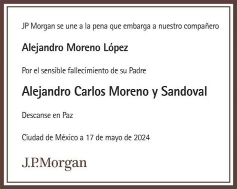 Se Or Alejandro Carlos Moreno Y Sandoval Obituario Esquela