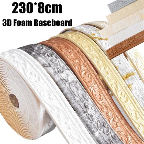 3d Foam Wall Edge Strip Stickers Self Adhesive Baseboard Corner Waist