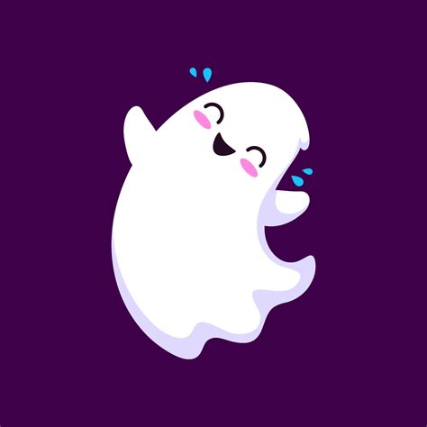 Cartoon Halloween kawaii ghost character laughing 28185051 Vector Art ...