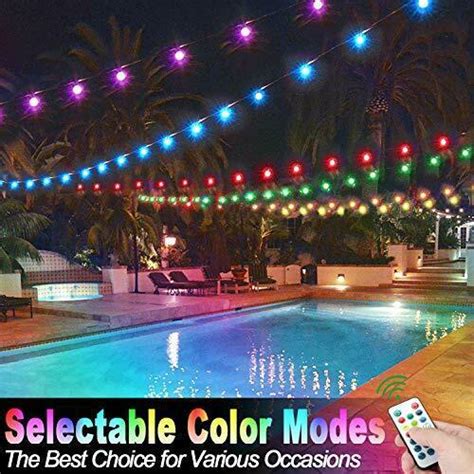 Color Changing LED Outdoor String Lights & Warm White 48FT, Dimmable ...